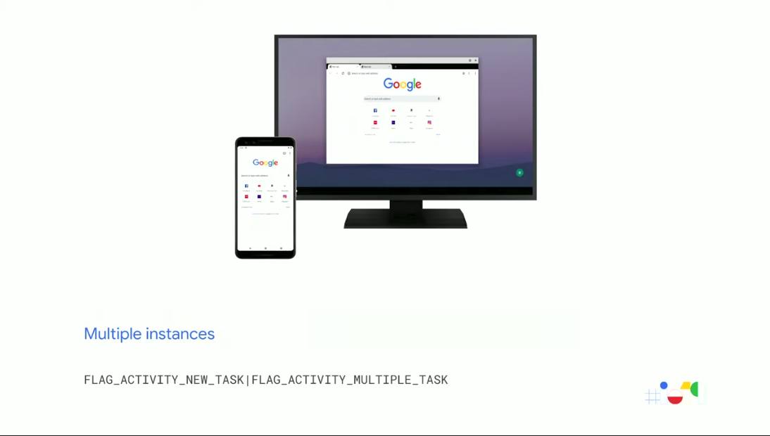 Android Q - вывод Chrome на большой дисплей