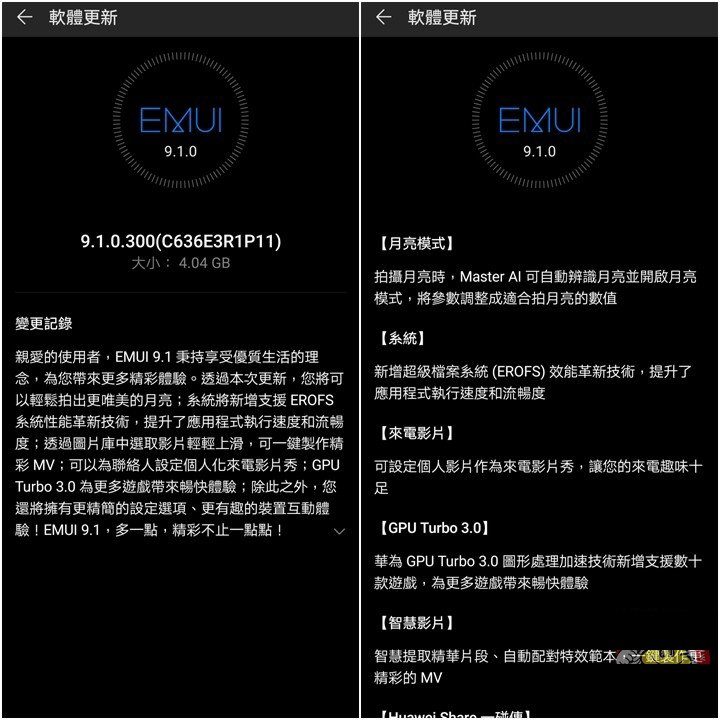Huawei Mate 20 обновление до EMUI 9.1