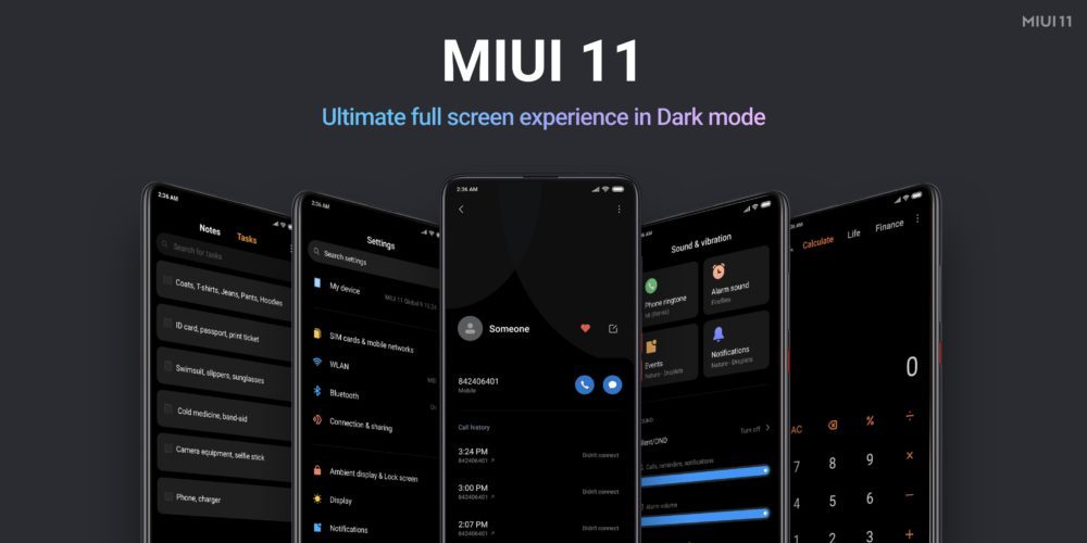 MIUI 11 darck theme global на Redmi Note 8