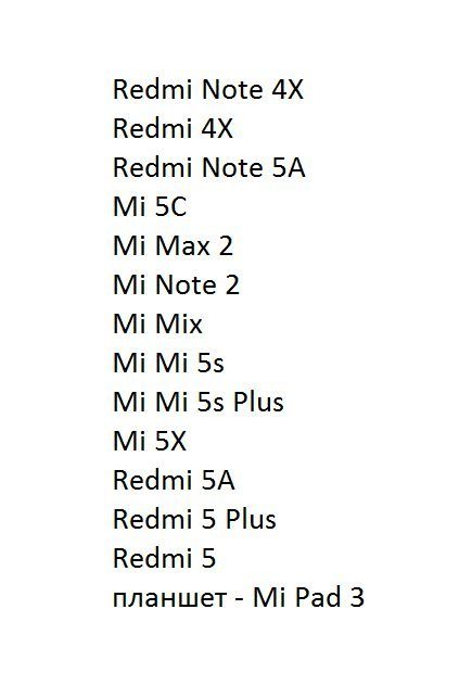 список телефонов которые не получат MIUI 12
