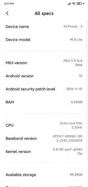 Android 10 приходит на Mi 8 Lite и Mi Max 3 в бета-версии-факт-скрин