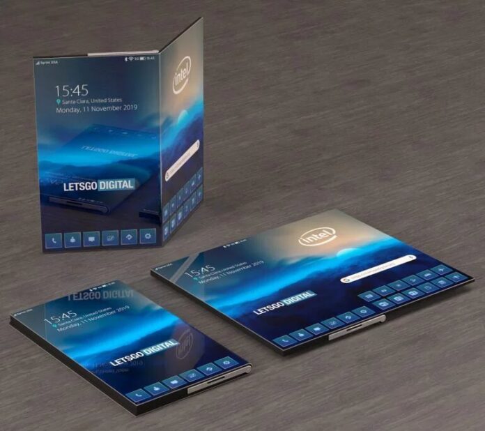Intel показала необычный смартфон со складным дисплеем
