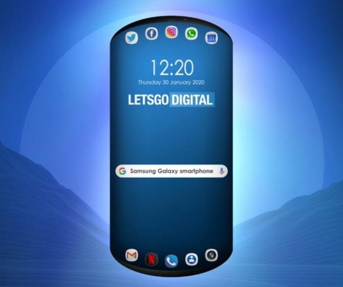Samsung создает скругленный смартфон с тремя секциями экрана - рендер