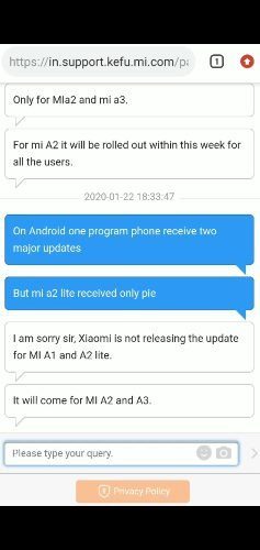 Xiaomi Mi A1 и Mi A2 Lite увы не «увидят» Android 10, — служба поддержки