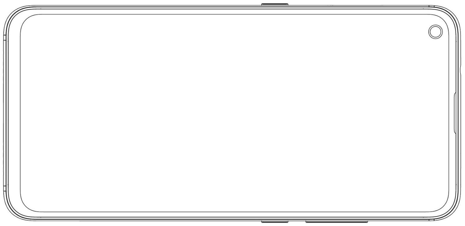 Подробные эскизы корпуса Redmi Note 9 - фронтальная сторона