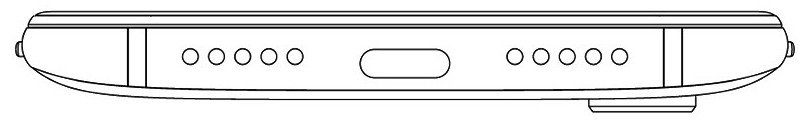 Подробные эскизы корпуса Redmi Note 9 - нижний торец