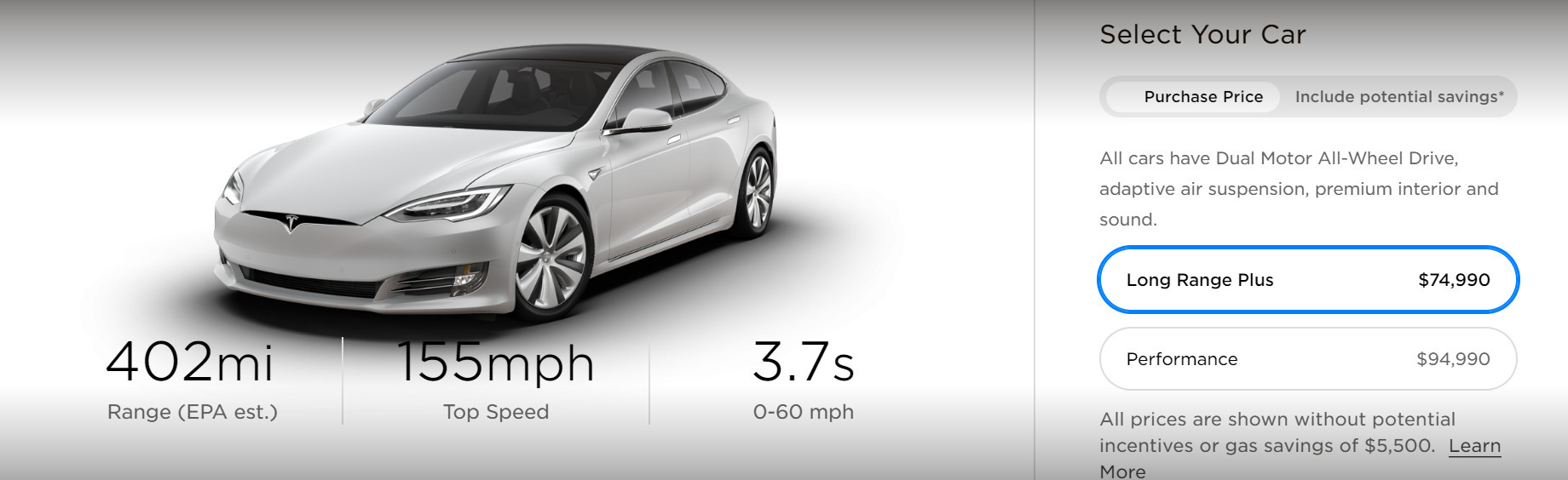 Model S Long Range Plus проезжает дальше любого серийного электромобиля