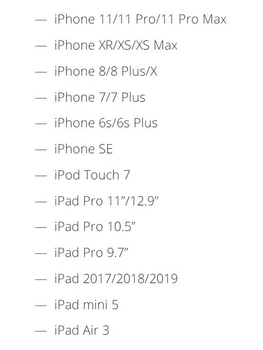 Список устройств Apple, которые обновятся до iOS 14