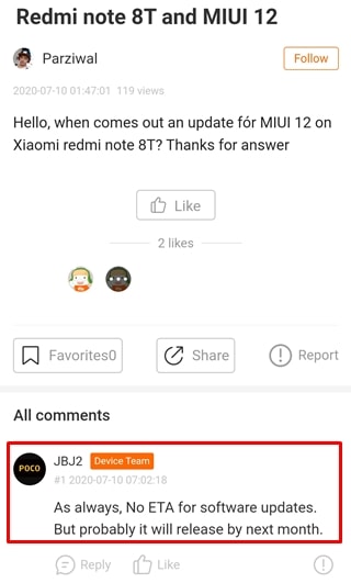 Стала известна дата выхода MIUI 12 для Redmi Note 8 и Note 8T