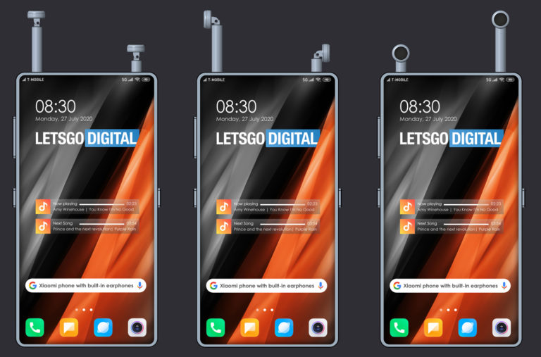 Xiaomi запатентовала смартфон со встроенными TWS-наушниками