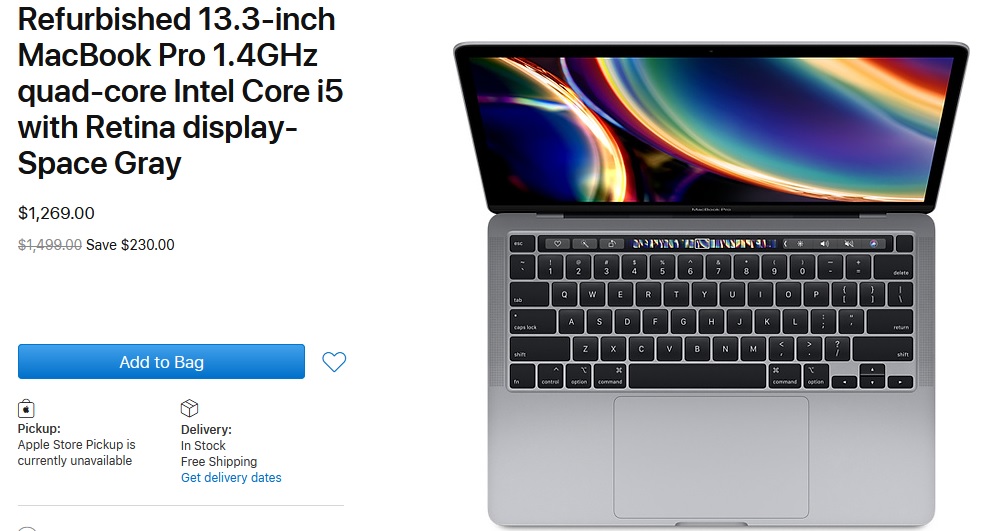 Экономия $230 на покупке MacBook Pro ’20 – спецпредложение Apple - тизер