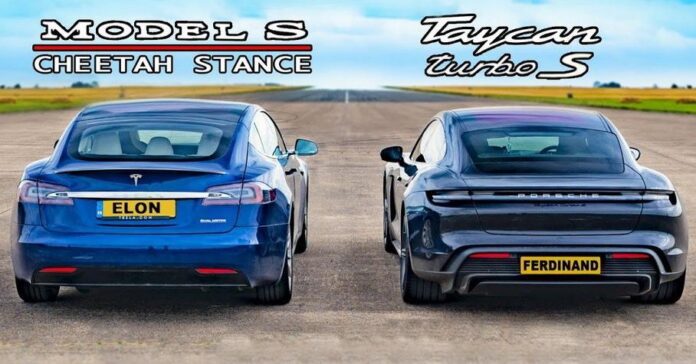 Очередное тестирование: обновленная Tesla Model S против Porsche Taycan Turbo S