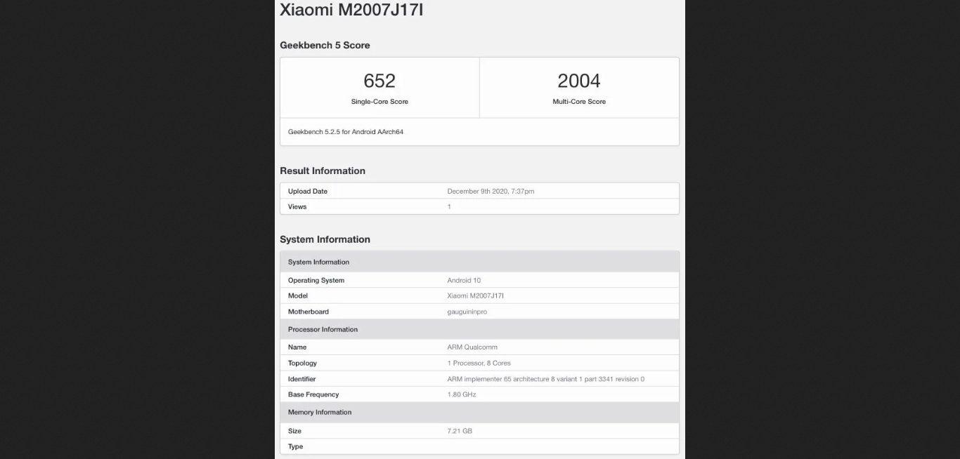 Очередная порция сведений о новом представителе семейства Xiaomi Mi 10