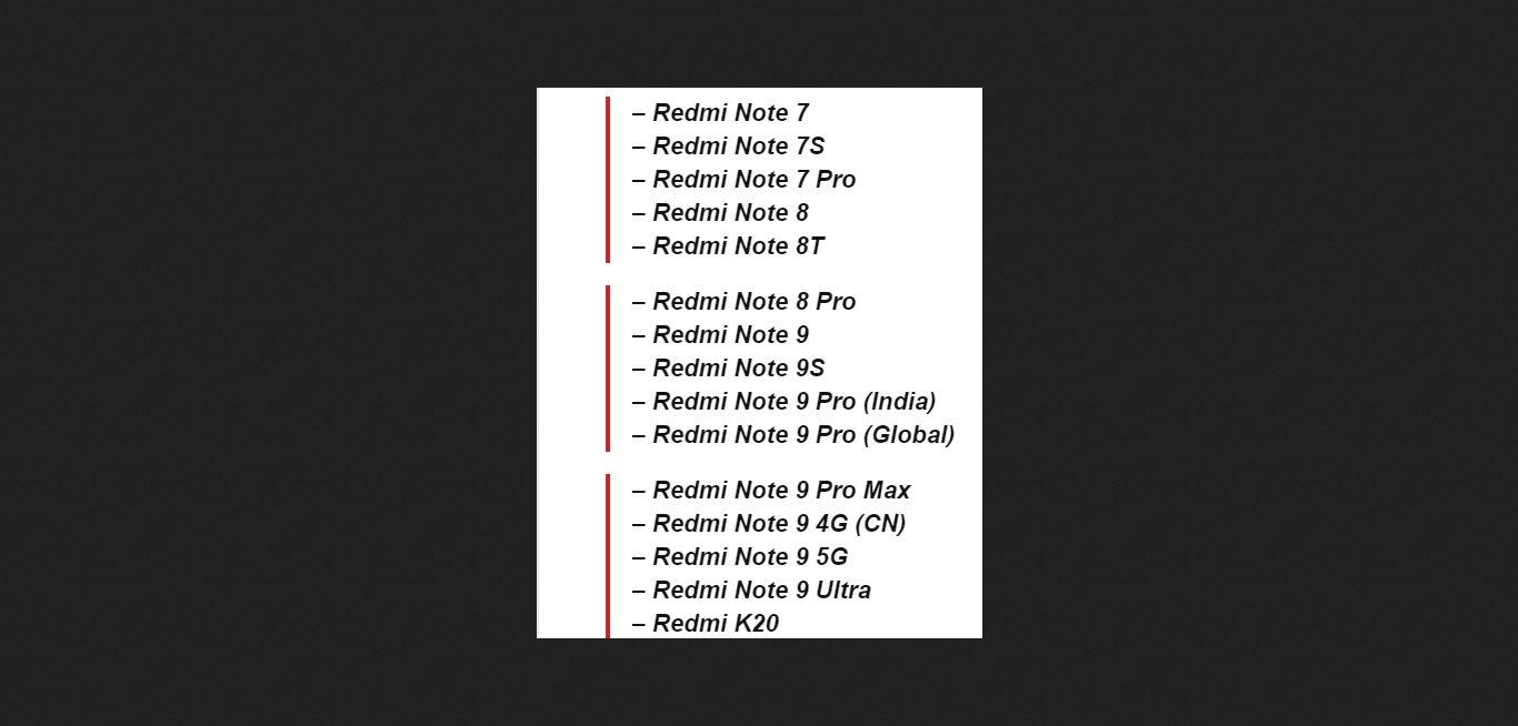 Xiaomi опубликовала список из 78-и смартфонов, которые первыми получат MIUI 12.5