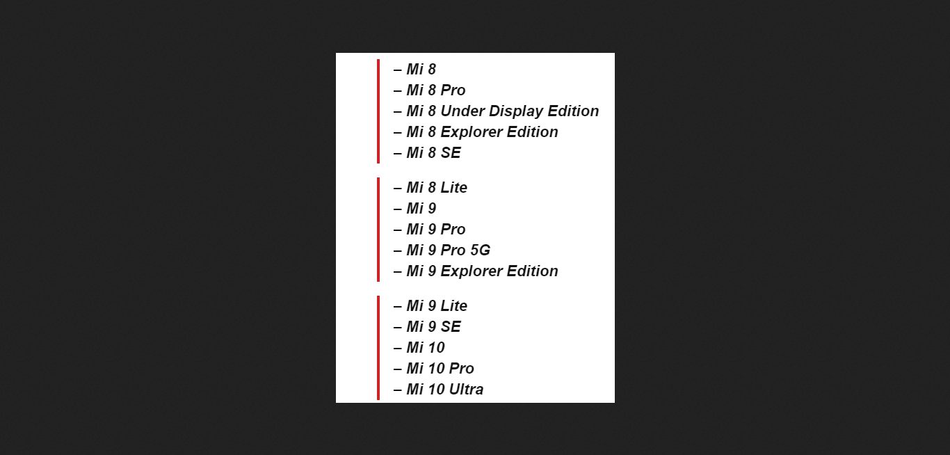 Xiaomi опублікувала список з 78-и смартфонів, які першими отримають MIUI 12.5