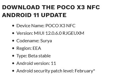 Xiaomi випустила стабільну бета-версію Android 11 для європейських версій Poco X3 NFC (ссылка на загрузку)