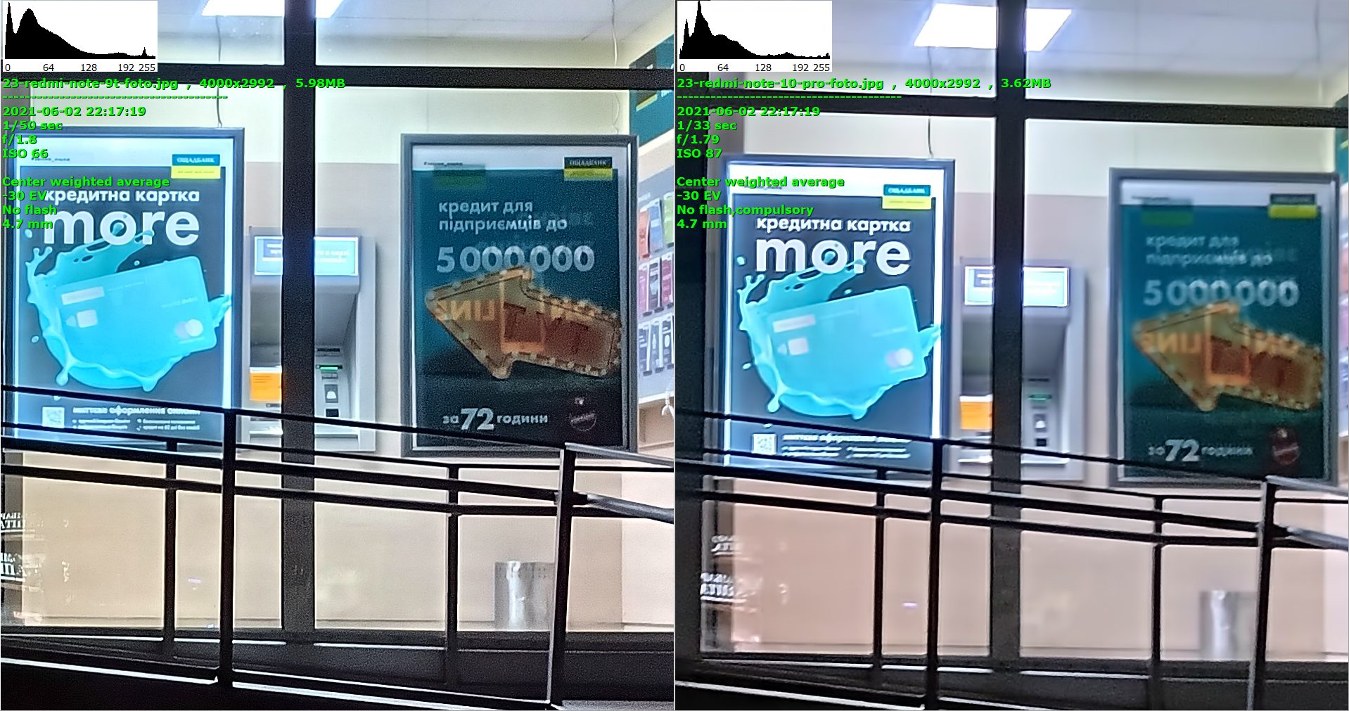 Сравнение - Redmi Note 10 5G справа