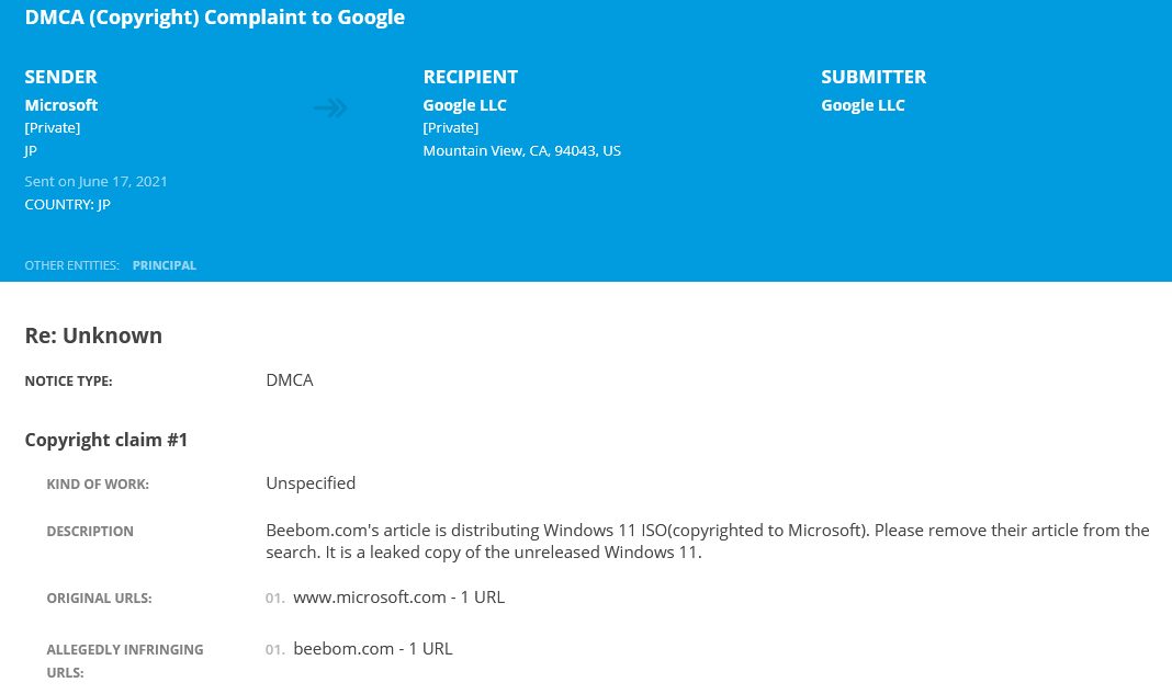 Microsoft заявила, что Google виновата в ранней утечке  Windows 11