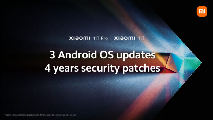 Xiaomi 11T и Xiaomi 11T Pro станут первыми смартфонами бренда с 3-летним сроком обновления ОС