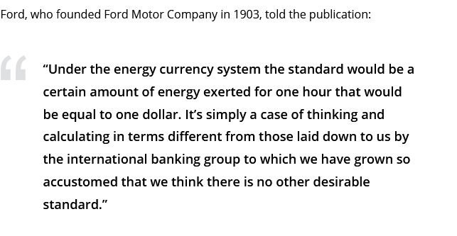 В библиотеке Конгресса США нашли статью, в которой Генри Форд рассуждал о целесообразности создания «энергетической валюты» в противовес золоту (фото)