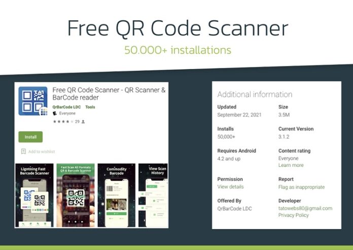 Приложение Free QR Code Scaner