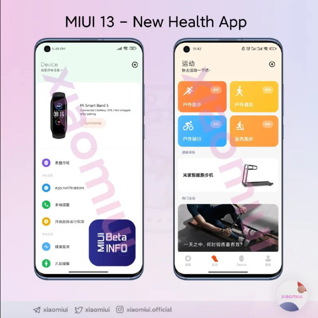Приложение MIUI Health получит обновление в преддверии выхода MIUI 13