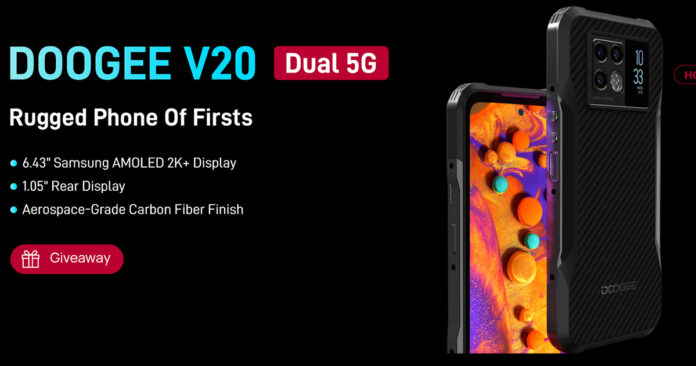 Первый в мире сверхпрочный смартфон с двумя экранами Doogee V20 можно получить всего за 1 доллар