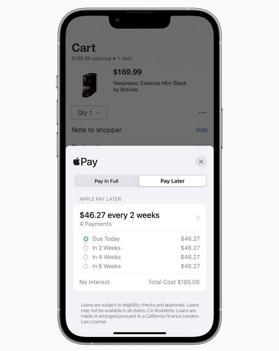 Сервис рассрочки Pay Later от корпорации Apple