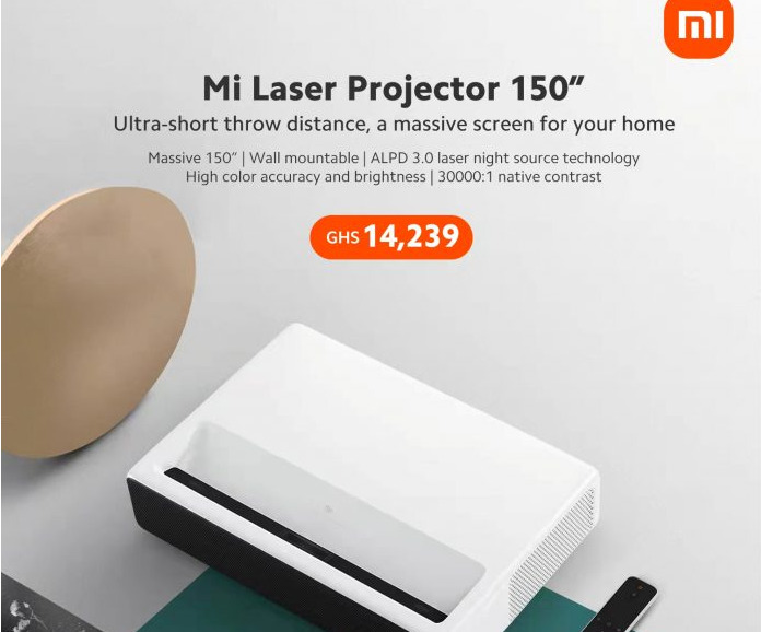 Xiaomi запускает ультракороткофокусный FHD-проектор Mi Laser в Гане