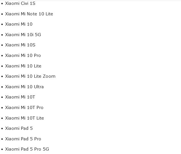 Предполагаемый список смартфонов Xiaomi/Redmi/POCO с поддержкой MIUI 14 