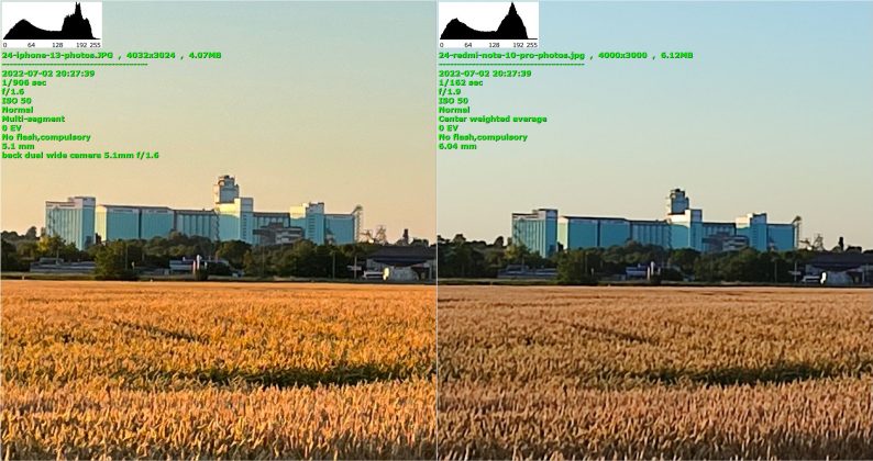 Порівняння знімків iPhone 13 і Redmi Note 10 Pro (2х - 100 % crop)