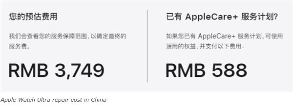 Apple объявила стоимость ремонта Watch Ultra в Китае 