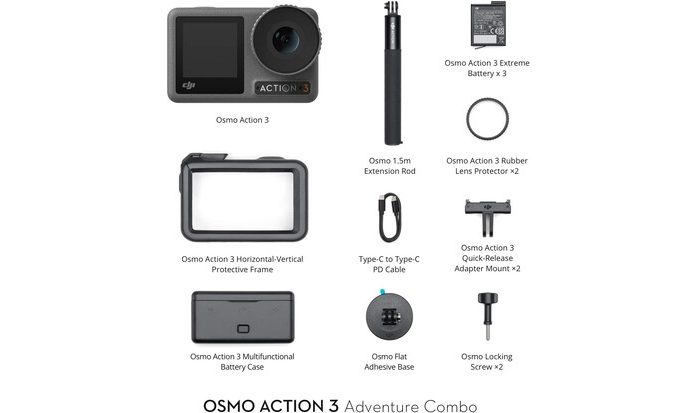 Камера для любителей экстрима DJI Osmo Action 3 с новым улучшенным водонепроницаемым дизайном и длительным временем автономной работы запущена в массовое производство