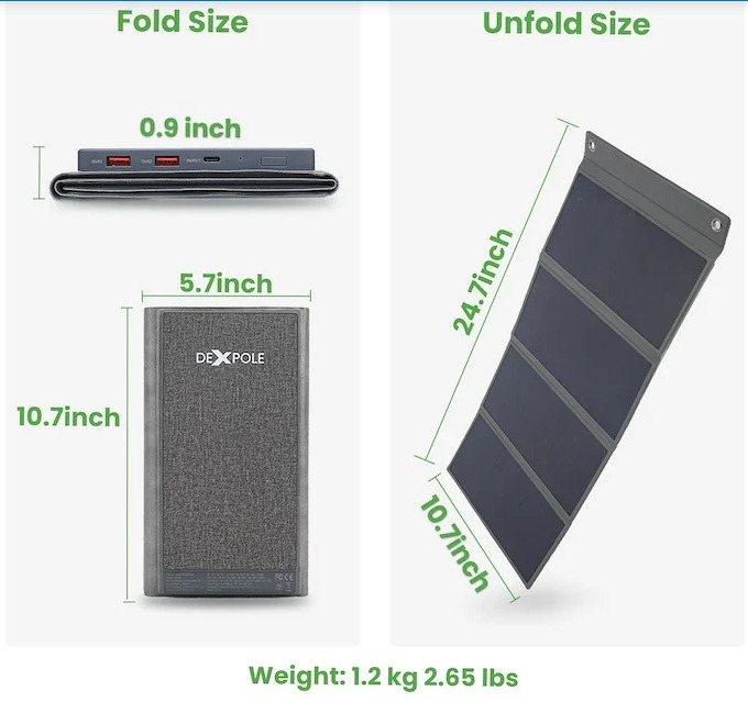 Сонячний банк живлення Dexpole з портом USB-C потужністю 65 Вт запущений на Kickstarter