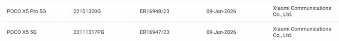 Poco X5 и Poco X5 Pro успешно прошли процедуру сертификации