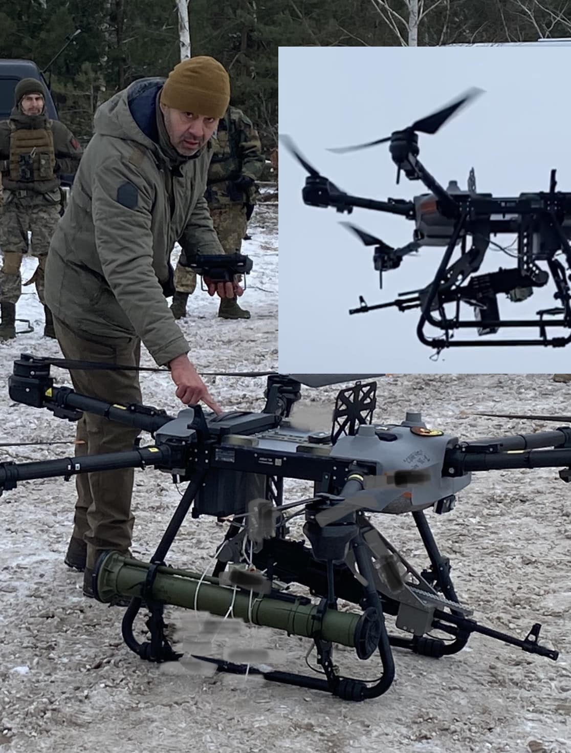 Український ударний дрон з кулеметом і гранатометом