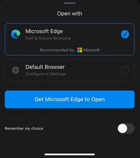 Реклама Microsoft Edge в iPhone
