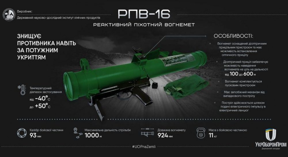 Український реактивний піхотний вогнемет РПО-16