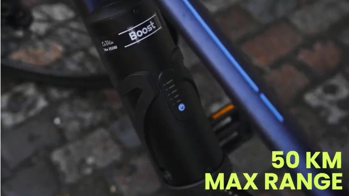 Представлено комплект для переобладнання електронного велосипеда Boost з пляшкоподібною батареєю і спеціальним двигуном задньої маточини