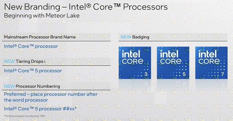Intel Corp. раскрыла детали ребрендинга своих процессоров