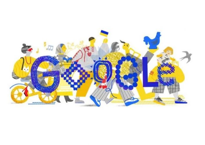 Google поздравила Украину с Днем независимости с помощью яркого дудла