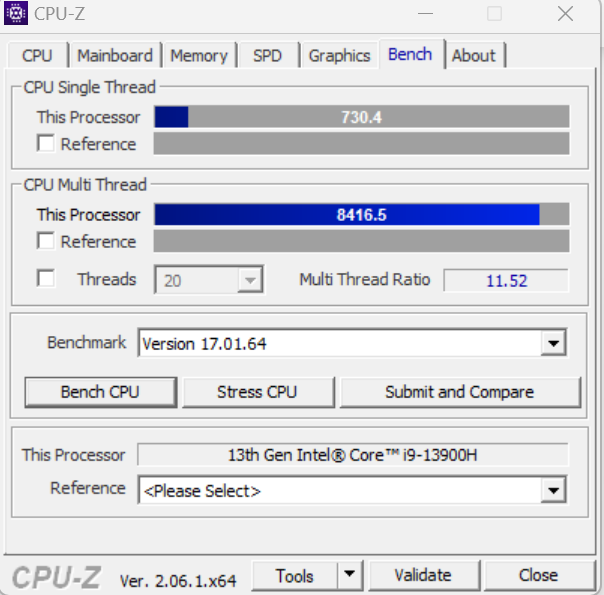 Тест в CPU-Z