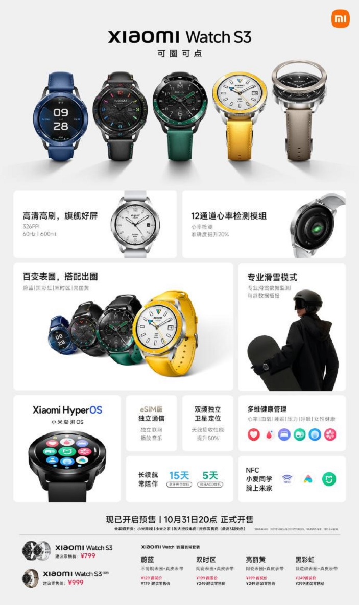 Стала відома вартість Xiaomi Watch S3 на ринку КНР