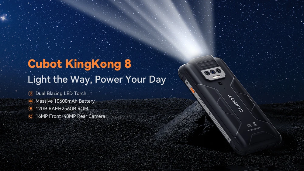 Представлено захищений смартфон Cubot KingKong 8 з яскравим ліхтариком і великою батареєю