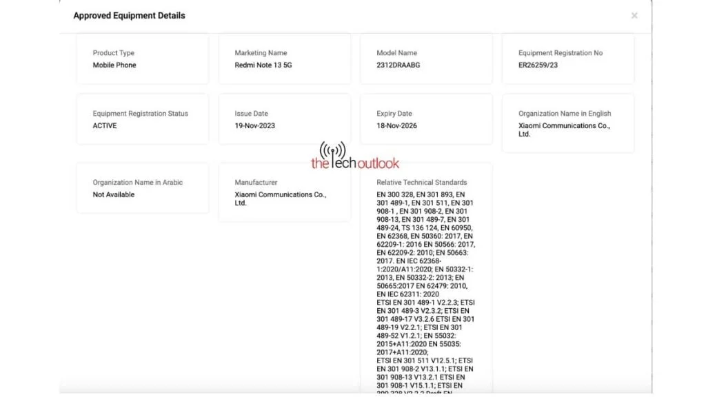 Redmi Note 13 5G отримав сертифікат TDRA напередодні глобального запуску