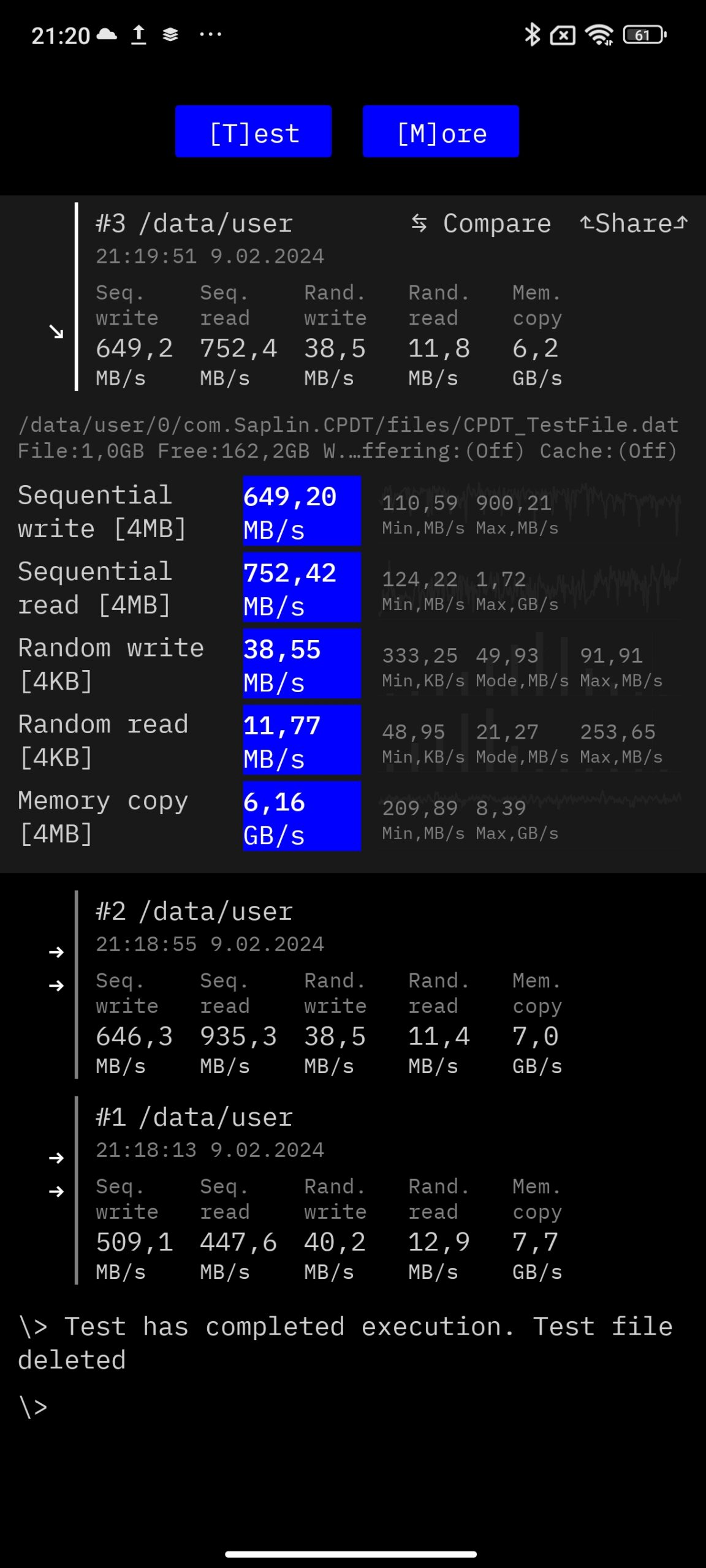 Тест швидкості пам'яті - Redmi Note 13 Pro+
