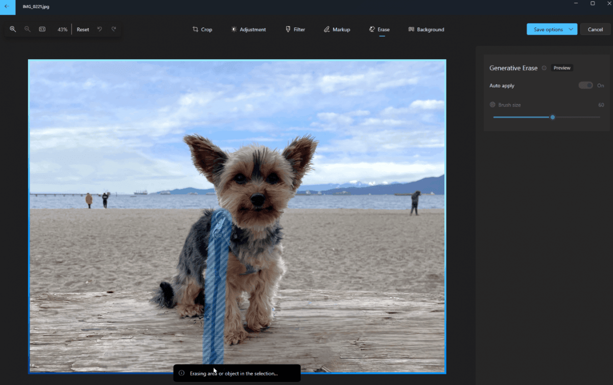"Генеративное стирание": бесплатный ИИ-аналог Photoshop в Windows