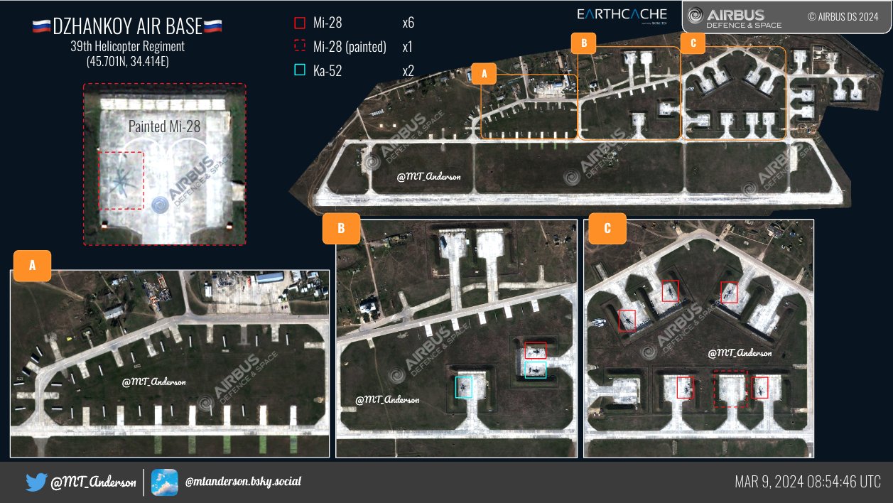 Супутникові знімки аеродрому " Джанкой": Мі-28, Ка-52, Су-25 і фальшиві цілі