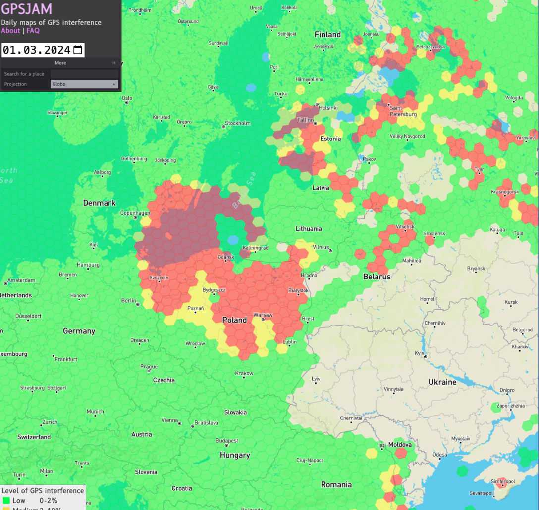 Россия начала глушить GPS-сигнал в Польше