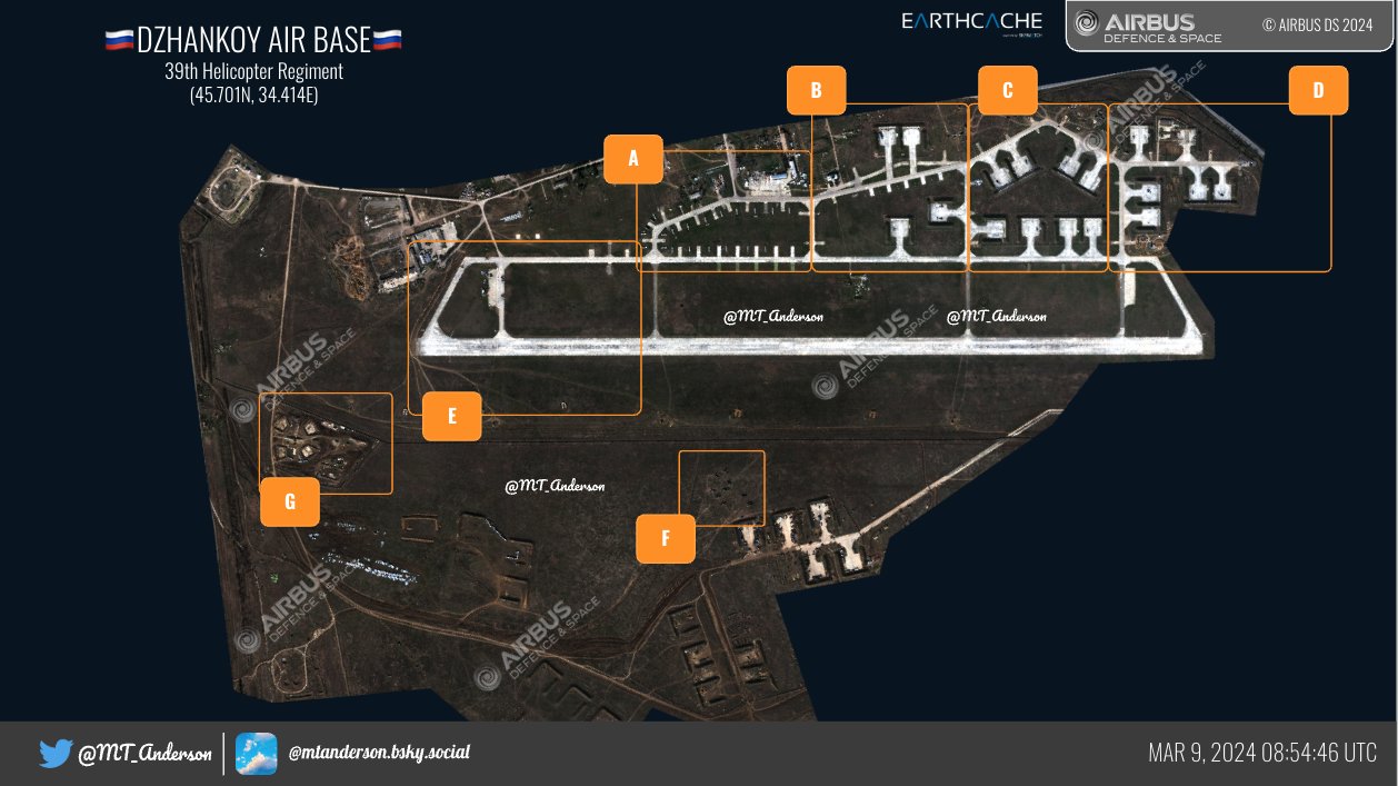 Супутникові знімки аеродрому "Джанкой": Мі-28, Ка-52, Су-25 і фальшиві цілі
